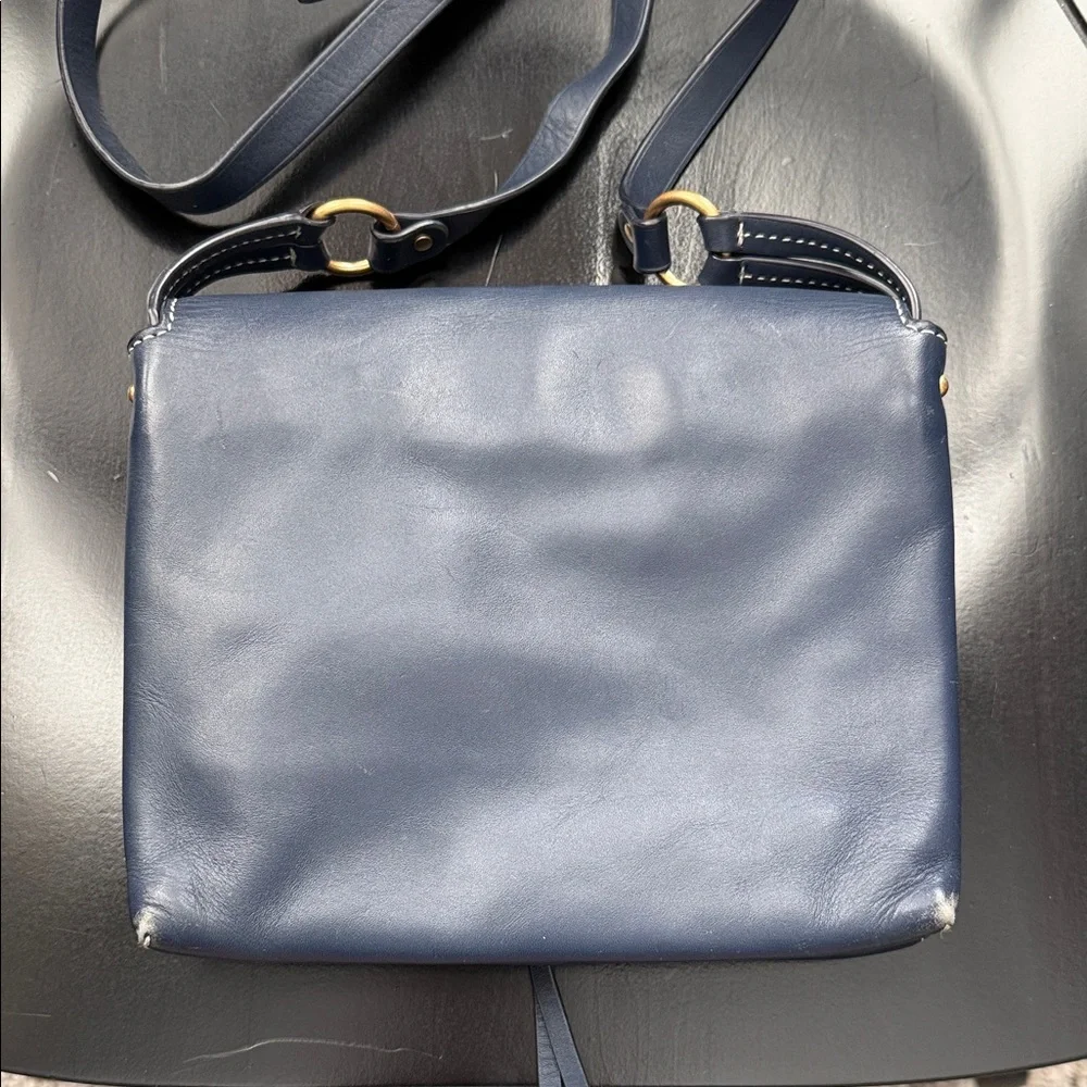 Tory Burch Navy Leather Logo Crossbody - Picture 3 of 4